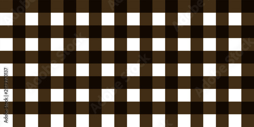 Brown and white gingham seamless pattern. Classic checkered plaid background for textile, fabric design, and picnic tablecloth wallpaper