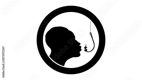 Canvastavla Casino excitement, black isolated vector silhouette