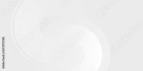 Valokuva Vector white cricle lines on gray background