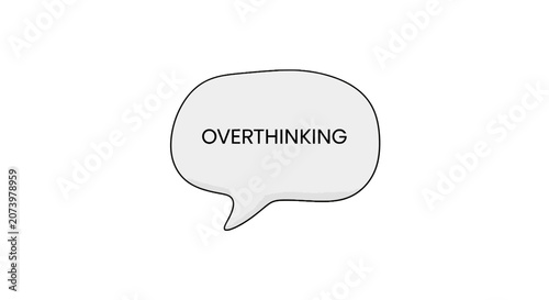 Obraz na plátně Overthinking concept in a speech bubble.