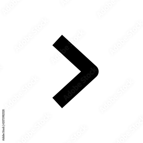 Chevron Right icon, clean black arrow symbol on transparent background, for apps, websites and user interfaces
