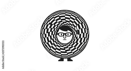 Fotografía Person Wearing Glasses and Circular Pattern.
