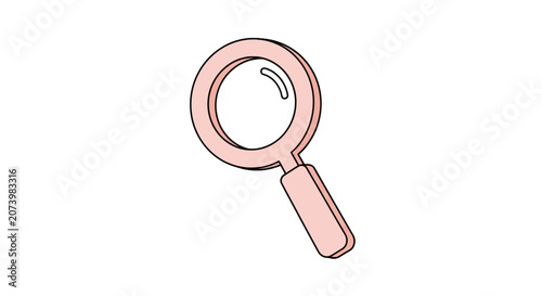 Foto Pink magnifying glass with handle.