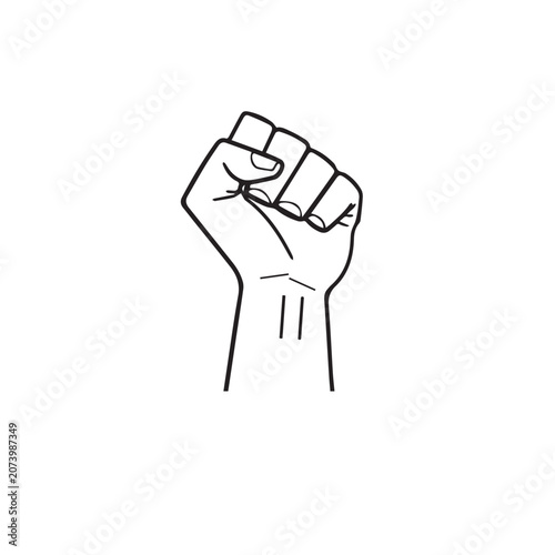 Raised Fist Symbol of Unity and Empowerment Vector Illustration