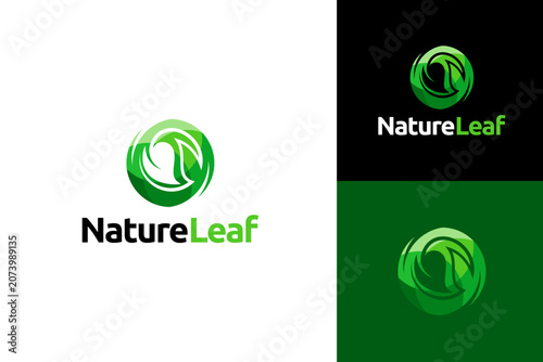 Nature logo design concept. Natural fresh leaf ecology logo design template