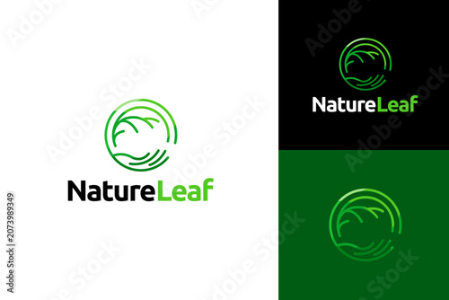 Nature logo design concept. Natural fresh leaf ecology logo design template