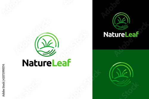 Nature logo design concept. Natural fresh leaf ecology logo design template