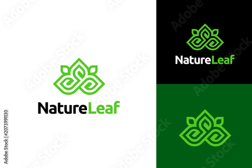 Nature logo design concept. Natural fresh leaf ecology logo design template