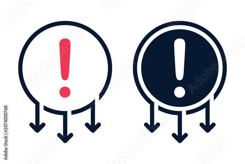 Low Priority Alert Icon. Warning Notification Symbol. Vector Illustration
