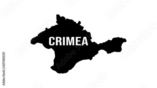 Tableau sur toile Crimea map, black isolated vector silhouette