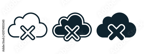 Cloud Storage Error Icon. Access Denied Symbol. Vector Illustration