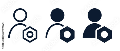 User Account Settings Icon. Person Configuration Symbol. Vector Illustration