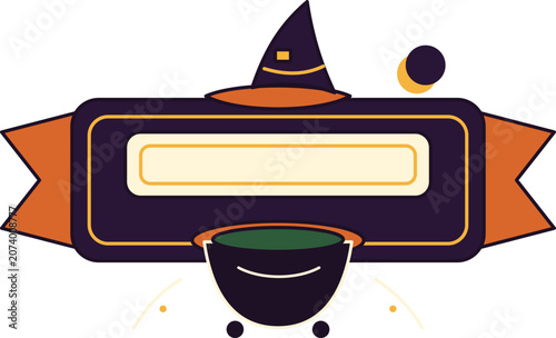 Halloween Candy Ticket Banner Vector Template
