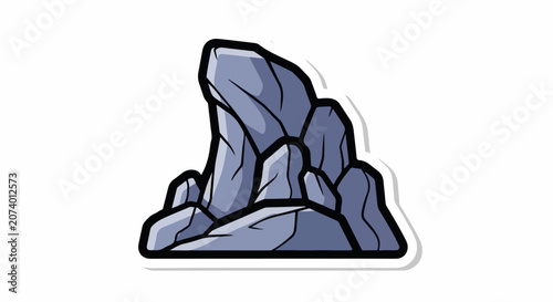 A cartoonish illustration of a cluster of grey rocks