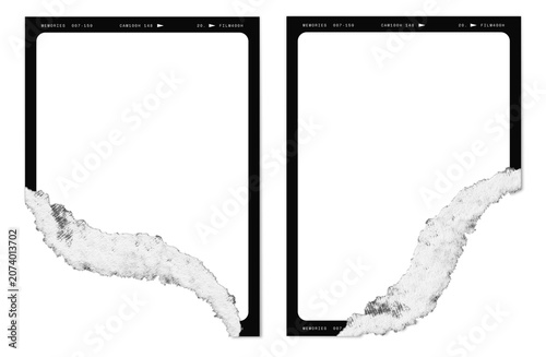 Transparent Torn Instant Photo and Film Frame