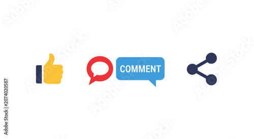 Social media icons for communication.