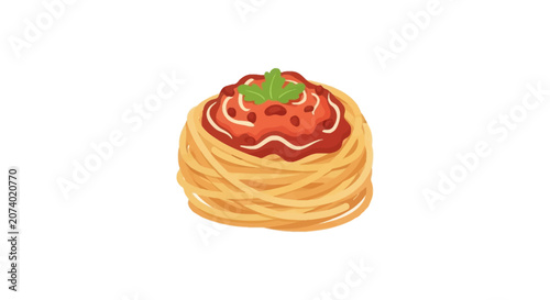 Spaghetti with Tomato and Basil Topping.