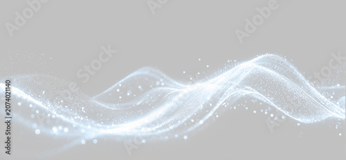 Vászonkép Transparent png of realistic blue glowing particle wave trail with dust streak e