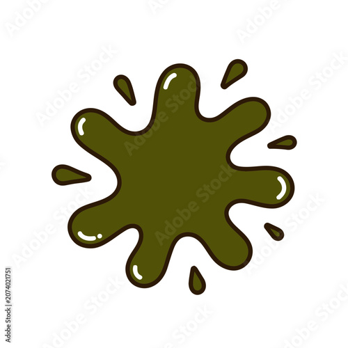 Olive green paint splat vector illustration