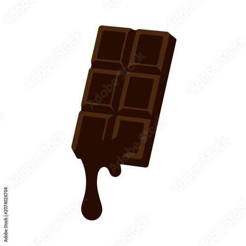 Melting Chocolate Bar Vector Illustration