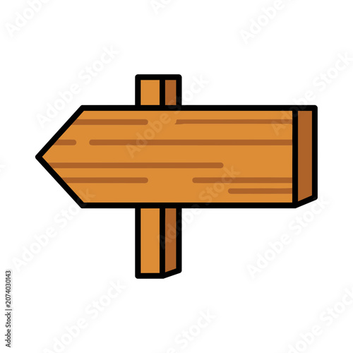 Wooden directional arrow signpost vector illustration