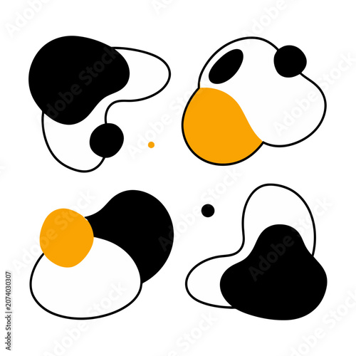 Abstract organic blobs in minimalist flat design