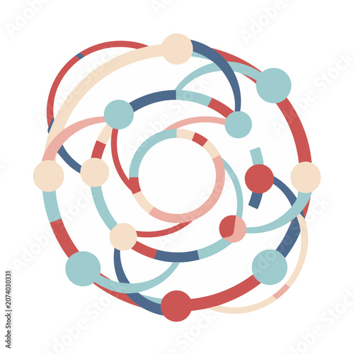 Abstract network diagram with nodes and connections
