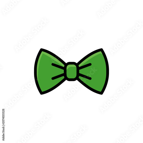 Green bow tie vector icon