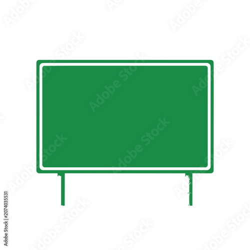 Green rectangular signboard with white frame and stand