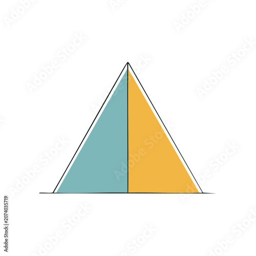 Split Triangle Geometric Vector Shape