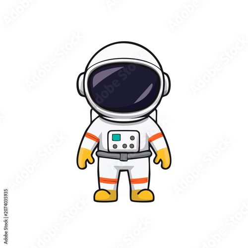 Cartoon astronaut in space suit vector illustration