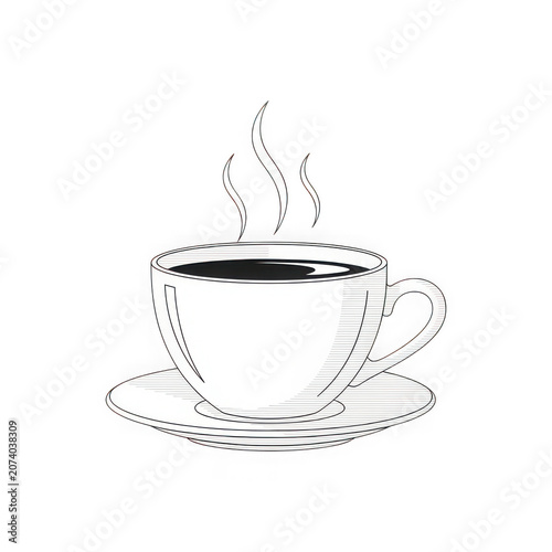 Steaming hot coffee cup