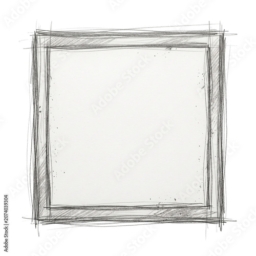 Hand drawn square pencil sketch border frame