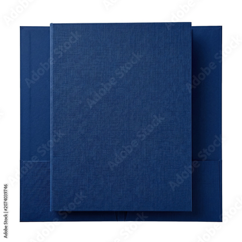 Tableau sur toile Blank blue textured hardcover book in slipcase