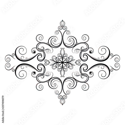 Black ornate floral design element