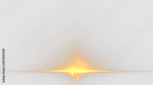 Fotografija Bright burst of orange light against a transparent background with sparks rising
