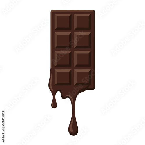 Melting Chocolate Bar Vector Illustration