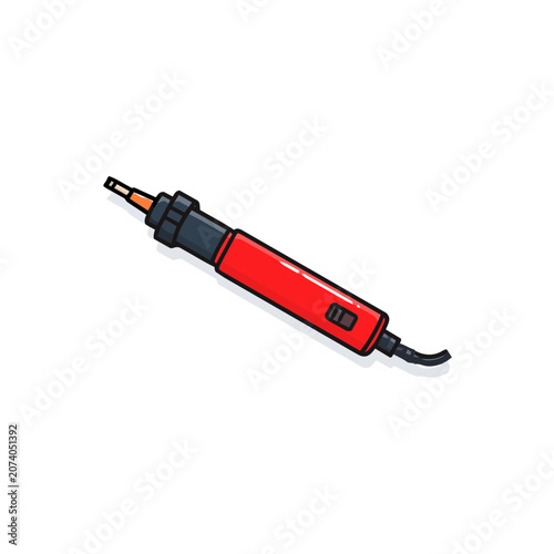 Red soldering iron vector illustration