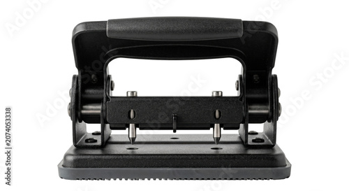 Fotografía Black Metal Two Hole Punch Isolated On Transparent Background