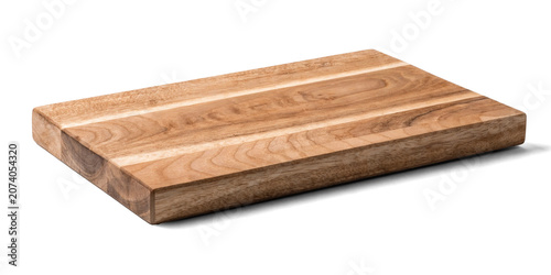 Konstfotografi A cutting board made of nature wood in perspective view png cutout