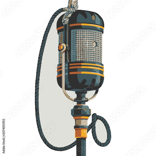 Vintage Retro Microphone Vector Illustration