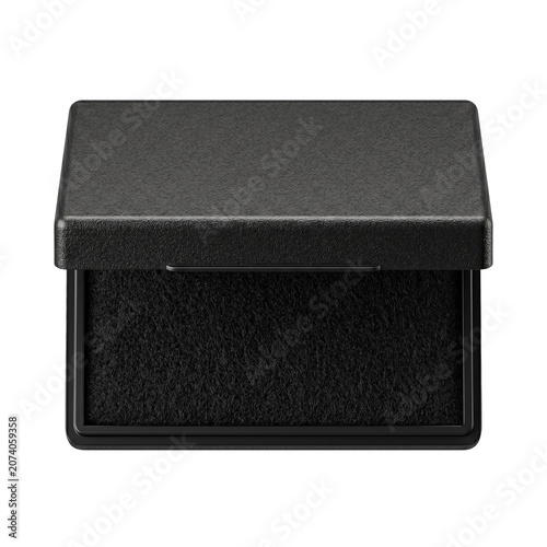 Foto Open black ink pad box for rubber stamps