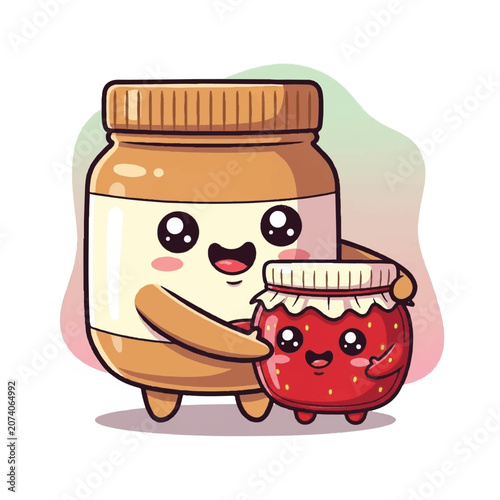 Peanut butter and jelly cartoon characters.