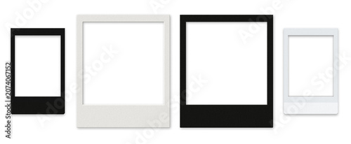 Transparent Black and White Instant Photo Frame Set