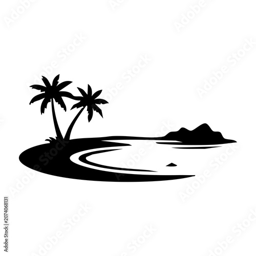 tropical island with palm trees