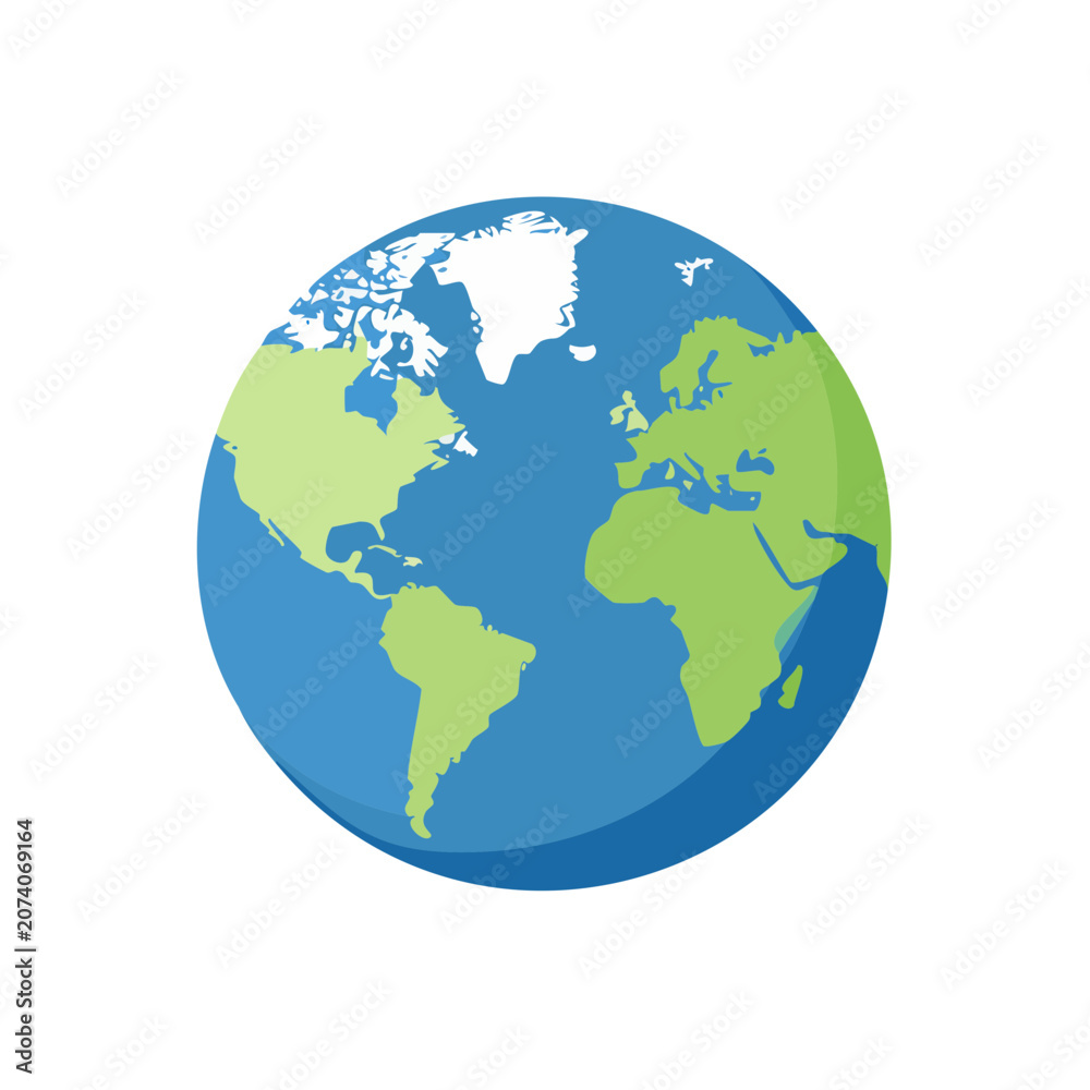 Obraz premium Flat design globe vector illustration