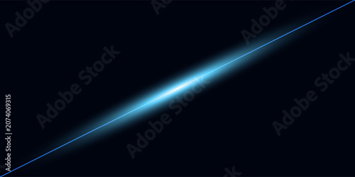 Laser lines of light. Horizontal neon light. Neon blue horizontal speed lines. Glowing stripes. Laser beams. light lines of movement and speed in neon color.Beautiful flash of light and sparks.