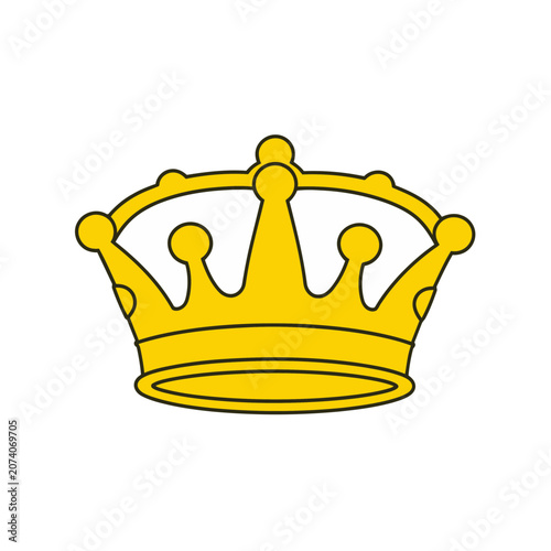 Yellow Gold Crown Vector Illustration