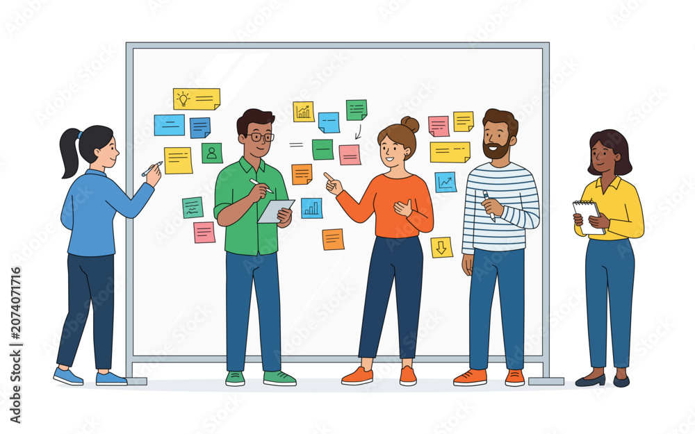 Obraz premium Business team brainstorming project planning