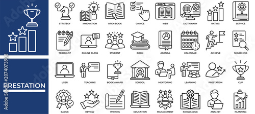 Fotografía Prestation icon set collection